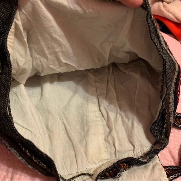 Boho Bag/Backpack with Multicolor Stripes - Picture 5 of 8